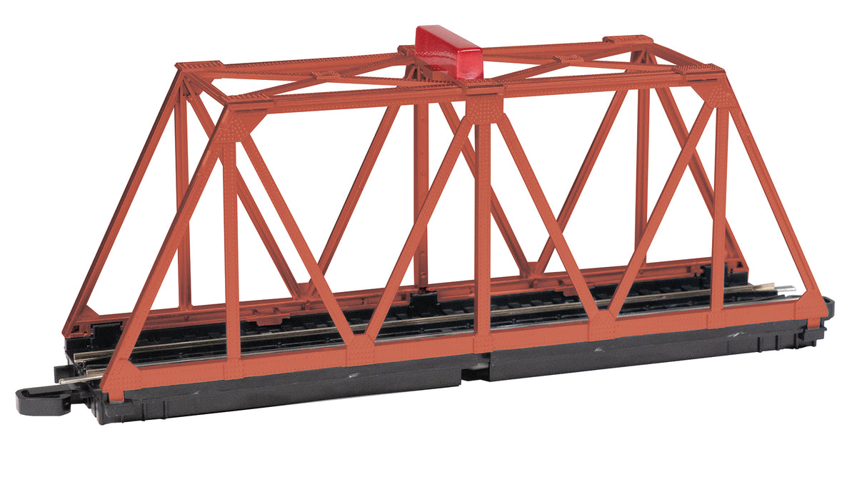 E-Z Track® Truss Bridge with Blinking Light - Oxide Red - Bachmann 44479
