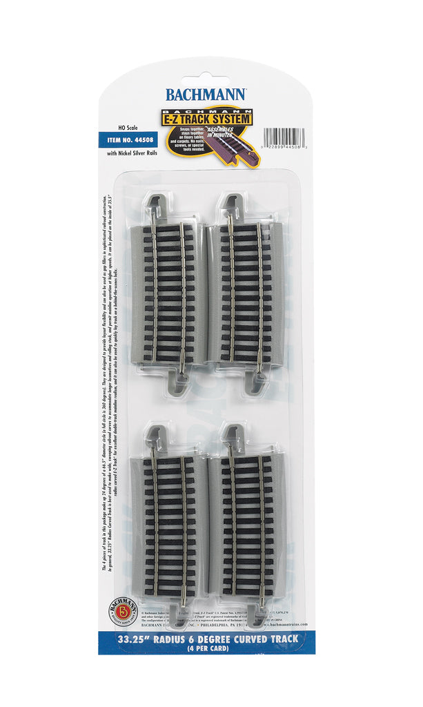 33.25" Radius 6 Degree Curved (HO Scale Nickel Silver) - Bachmann 44508