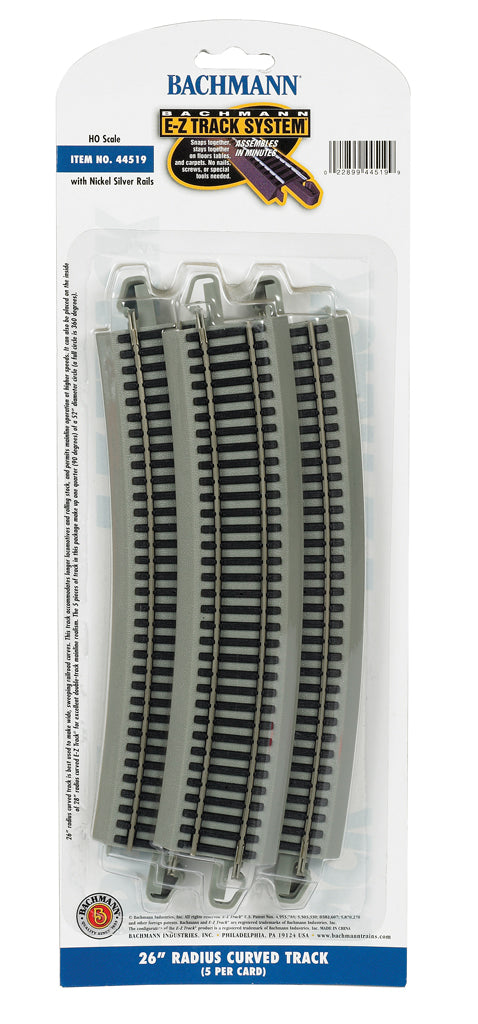 26" Radius Curved (HO Scale Nickel Silver) - Bachmann 44519
