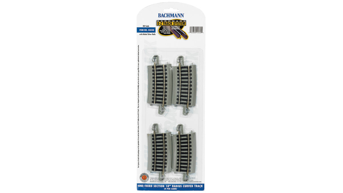 One-Third Section 18" Radius Curved (HO Scale) - Bachmann 44530