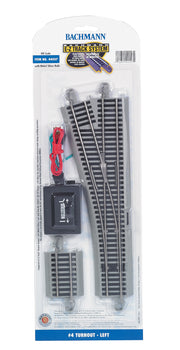 #4 Turnout- Left (HO Scale Nickel Silver) - Bachmann 44557