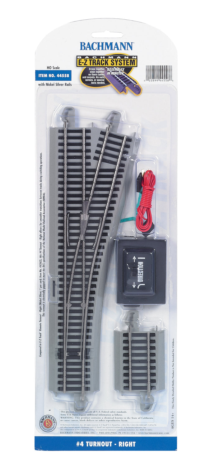 #4 Turnout- Right (HO Scale Nickel Silver) - Bachmann 44558