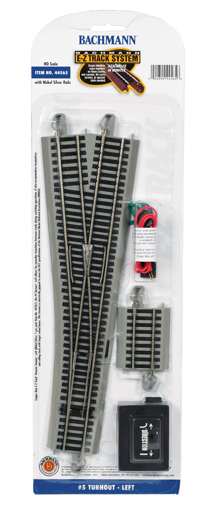 #5 Turnout - Left (HO Scale Nickel Silver) - Bachmann 44565
