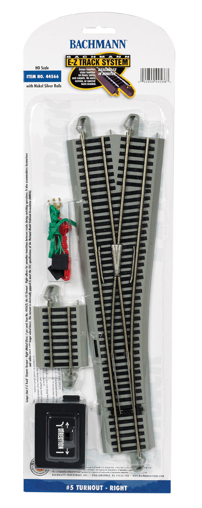 #5 Turnout - Right (HO Scale Nickel Silver) - Bachmann 44566