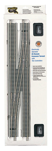 #6 Remote Crossover Turnout - Right (HO Scale Nickel Silver) - Bachmann 44576