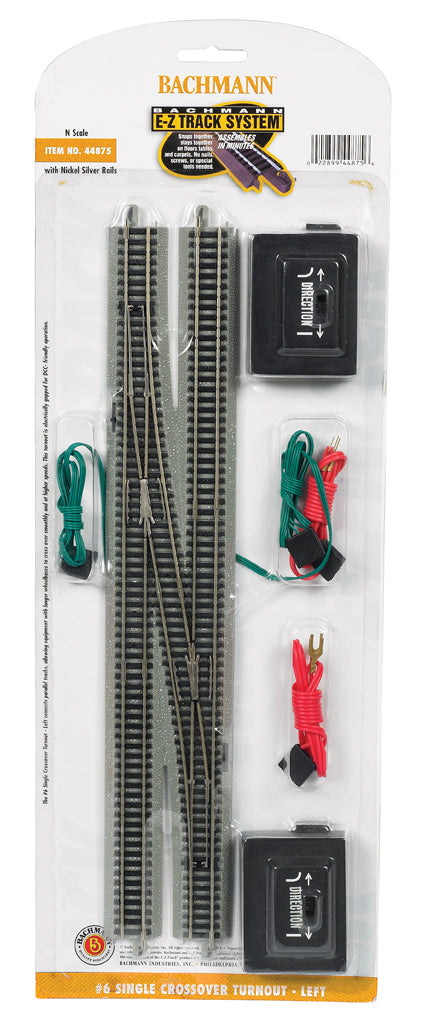 #6 Single Crossover Turnout - Left (N Scale) - Bachmann 44875