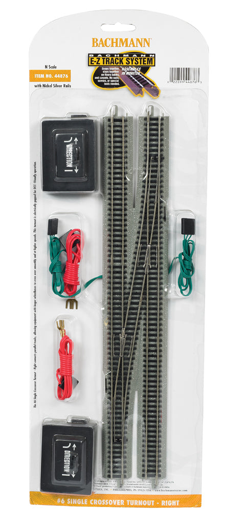 #6 Single Crossover Turnout - Right (N Scale) - Bachmann 44876