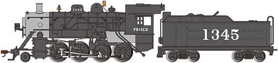 Bachmann N Scale Frisco Baldwin 2-8-0 Consolidation #1345 - 54153