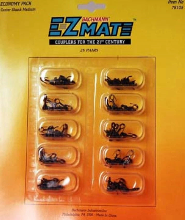 Bachmann 78105 HO E-Z Mate center shank medium couplers exact product view
