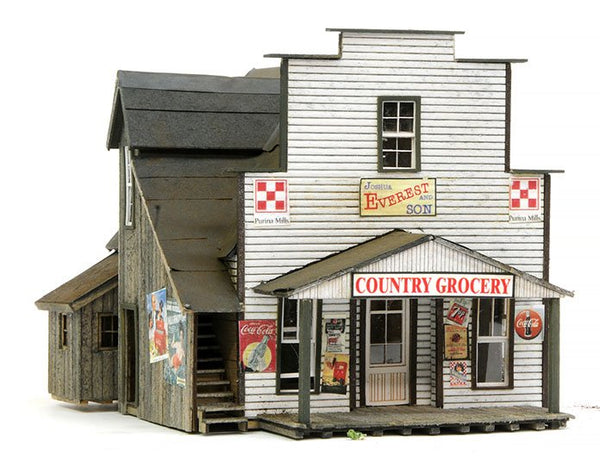 Banta Modelworks 2134 Everest Country Store HO scale kit, assembled and painted example.