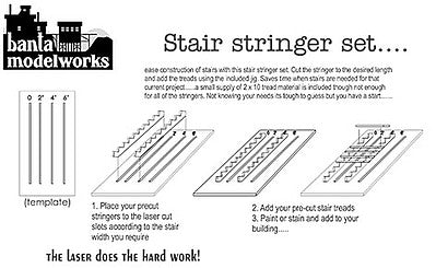 Banta Modelworks Stair Stringers (6) #728 - product image