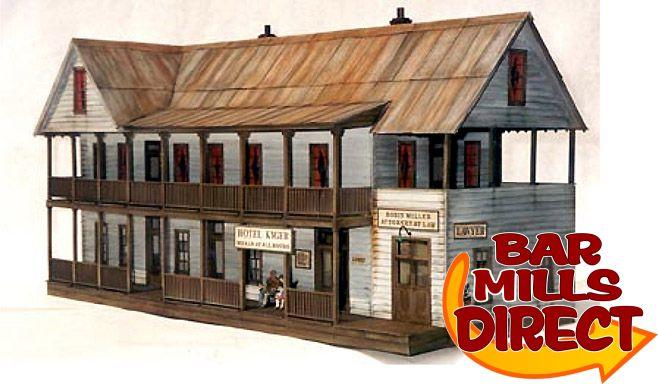 Bar Mills 0151 N scale Idaho Hotel finished model