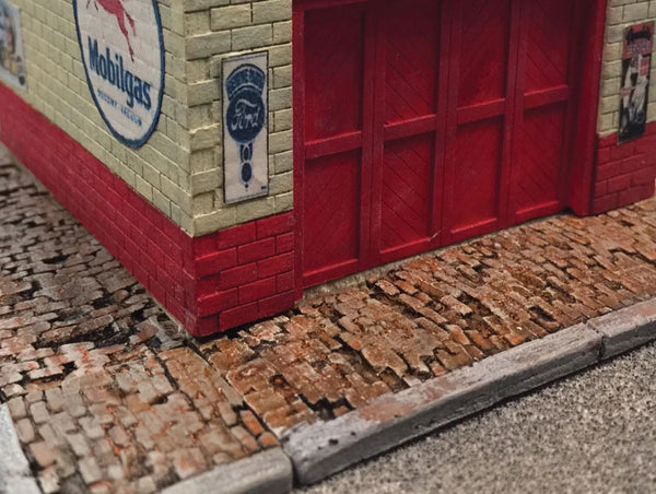 Bar Mills 02020 HO 60-foot weathered brick sidewalk
