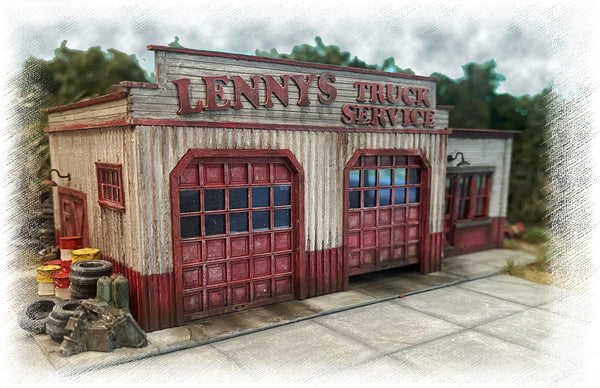 Bar Mills 0382 HO scale Lenny's Truck Service finished model