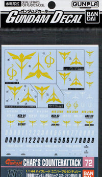 Bandai GD-72 HGUC Char's Counterattack Series Zeon Decal — product view 1