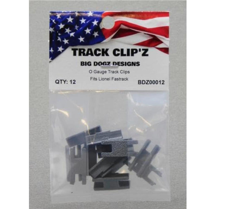 Big Dogz Designs Track Clip’z for Lionel FasTrack, 12-Pack — packaging showing pack count