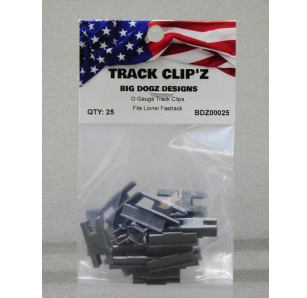 Big Dogz Designs Track Clip’z for Lionel FasTrack, 25-Pack — packaging showing pack count