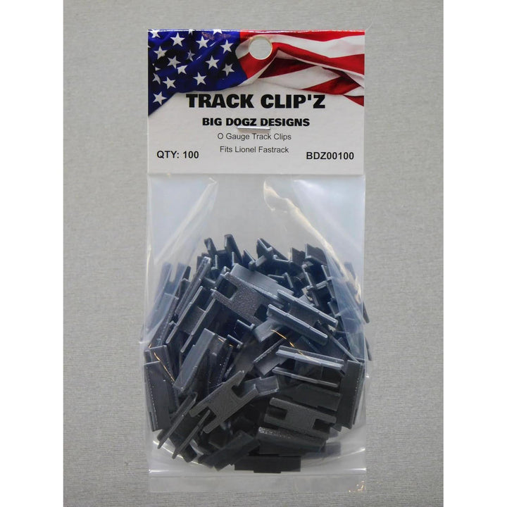Big Dogz Designs Track Clip’z for Lionel FasTrack, 100-Pack — packaging showing pack count