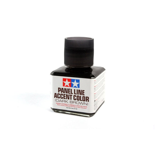 Tamiya Dark Brown Panel Line Accent Color 40ml Jar with Brush — exact product reference