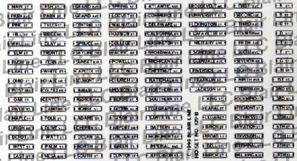 Blair Line 009 N scale street signs