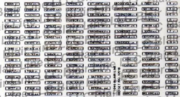 Blair Line 009 N scale street signs