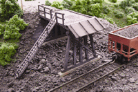 Blair Line N Wooden Truck Dump Kit — completed model view 1