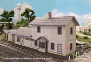 Blair Line N Blairstown Two-Story Depot Kit — completed model view 1