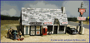 Blair Line N Ernie's Gas Station Kit — completed model view 1