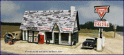 Blair Line N Ernie's Gas Station Kit — completed model view 2