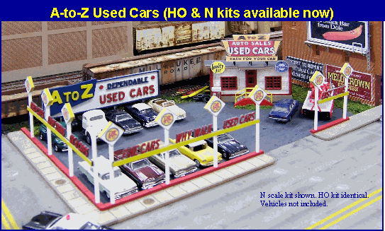 Blair Line N A-to-Z Used Cars Kit — completed model view 1