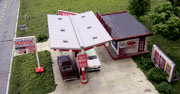 Blair Line N Hudson Oil Gas Station Kit — completed model view 2