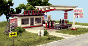 Blair Line N Hudson Oil Gas Station Kit — completed model view 3