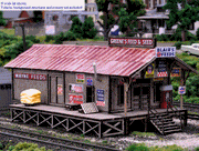 Blair Line N Greene's Feed & Seed Kit — completed model view 2