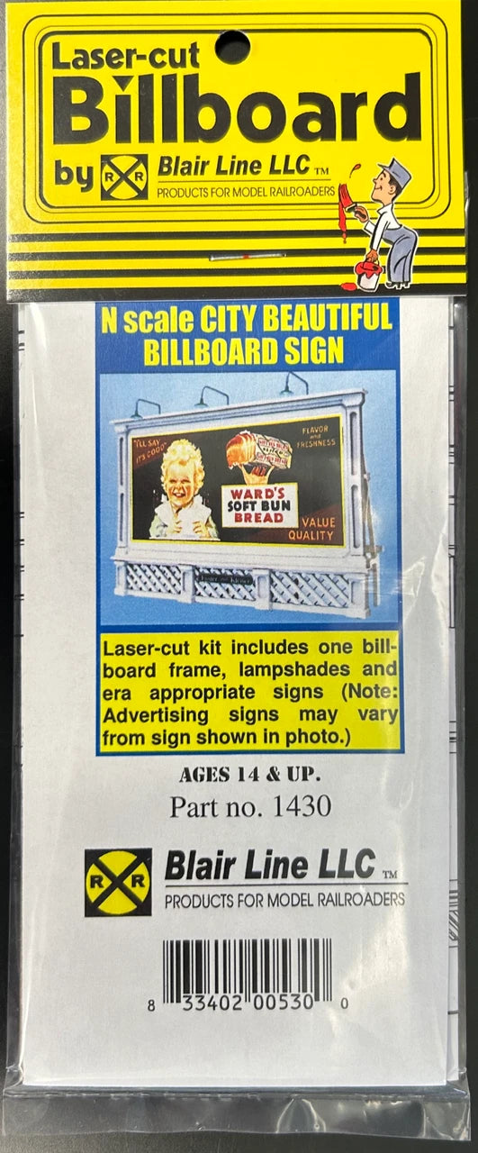 Blair Line 1430 N scale City Beautiful billboard kit