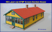 Blair Line HO ATSF Six-Room Section House Kit — completed model view 1