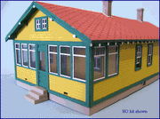 Blair Line HO ATSF Six-Room Section House Kit — completed model view 3