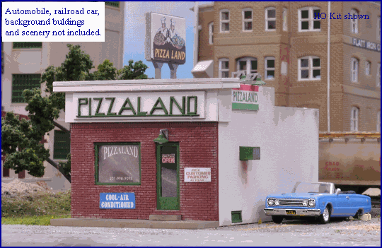 Blair Line HO Pizzaland Restaurant Kit — completed model view 1