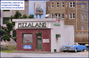 Blair Line HO Pizzaland Restaurant Kit — completed model view 1