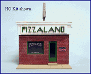 Blair Line HO Pizzaland Restaurant Kit — completed model view 4