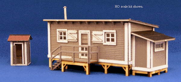 Blair Line HO Joe's Cabin & Outhouse Kit — completed model view 1