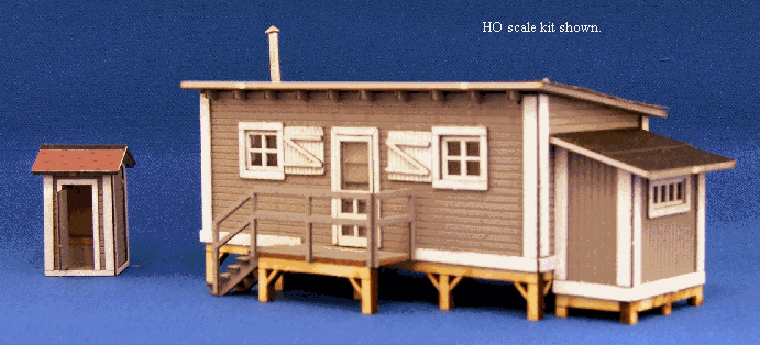 Blair Line HO Joe's Cabin & Outhouse Kit — completed model view 1