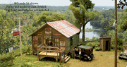 Blair Line HO Sam's Roadhouse & Outhouse Kit — completed model view 2