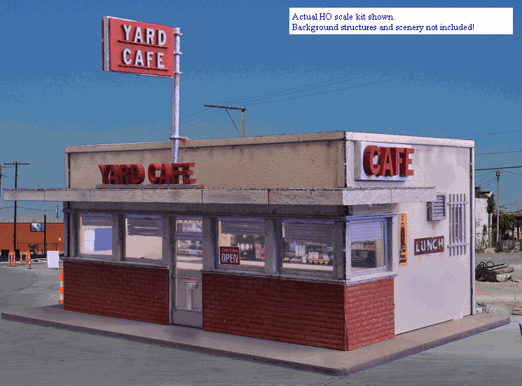 Blair Line HO Yard Cafe kit 2006, completed model front view
