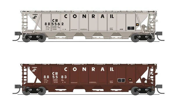 Broadway Limited 7256 N Scale Conrail H32 covered hopper 2-pack