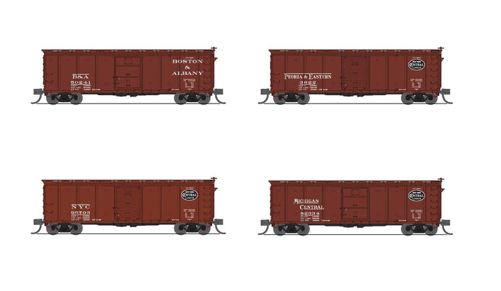 Broadway Limited N New York Central Family 40-Foot Boxcar Set A 4-Pack - product view 1