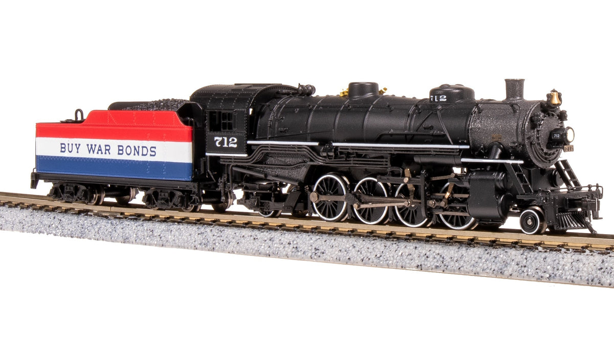 Broadway Limited 7865 N scale USRA Light Mikado #712 War Bonds Paragon4