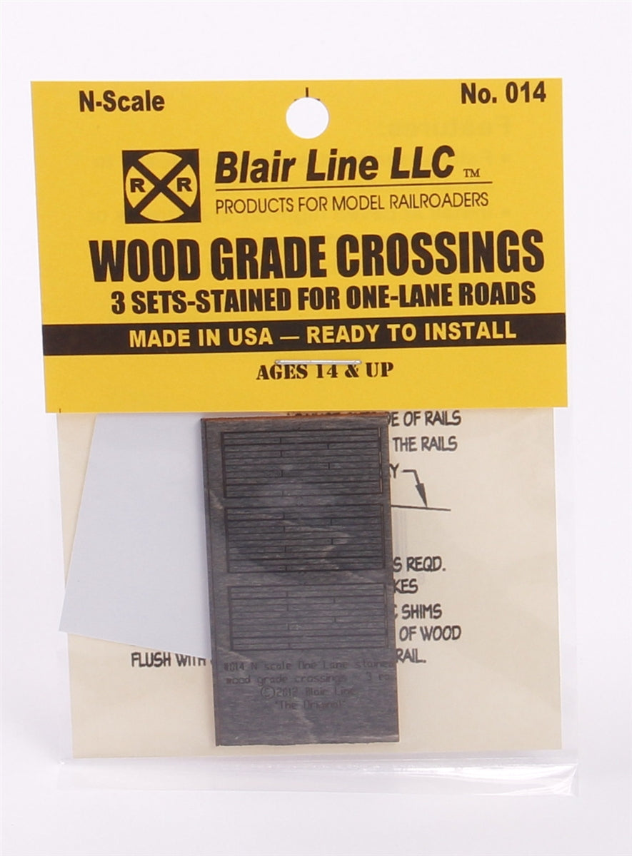 Blair Line N Scale Wood 1-Lane Straight Grade Crossing 2-Pack – 014– product image