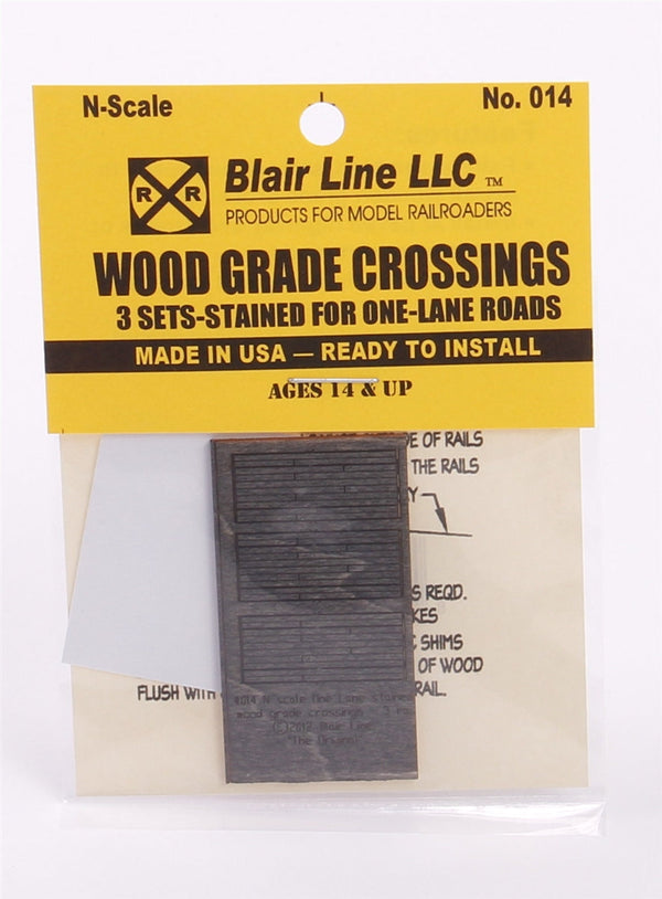 Blair Line N Scale Wood 1-Lane Straight Grade Crossing 2-Pack – 014