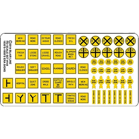 Blair Line N Scale Vintage Caution Highway Signs – 044– product image