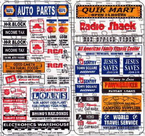 Blair Line N Scale Modern Storefront Signs – 050